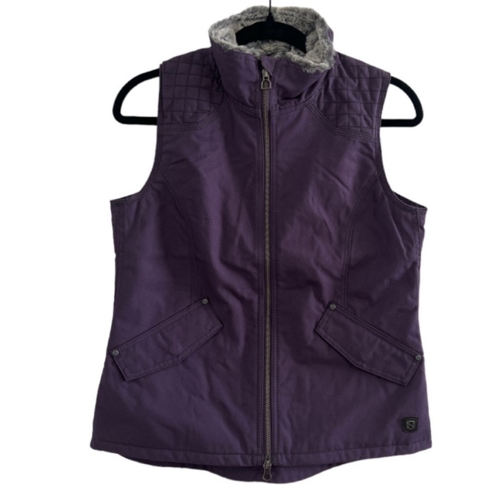 Noble Outfitters Purple Canvas Vest with Faux Fur